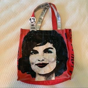 Loop NYC Andy Warhol Tote with Jackie Kennedy and Banana keychain